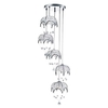 Chrome Multi Drop Parachute Ceiling Light With Clear Acrylic