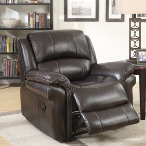 claton recliner sofa chair in brown faux leather