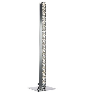 Clover Led Chrome Column Table Lamp With Crystal Trim