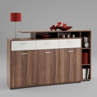 Comida-2 Modern Display Sideboard, Plumtree/White