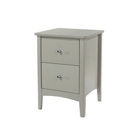 Comodo Large Bedside Cabinet In Grey With Two Drawer