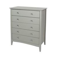 Comodo Tall Chest Of Drawers In Grey With Five Drawers