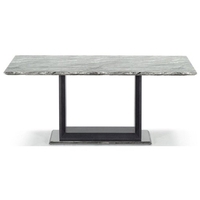 Connor Large Marble Dining Table In Grey High Gloss