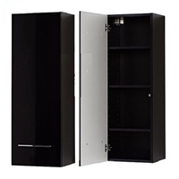 Cool Wall Mounted Cabinet In High Gloss Black With 1 Door