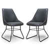 Cooper Wax Grey Faux Leather Dining Chair In A Pair