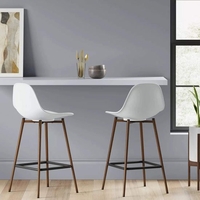 Copley White Plastic Counter Bar Stool In A Pair