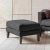 Corban Fabric Foot Stool In Ranch Graphite With Wooden Legs