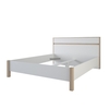 Corban Wooden King Size Bed In Brushed Oak And White Pearl