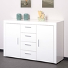 Corbet Large Wooden Sideboard In White High Gloss
