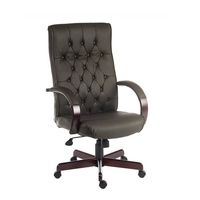 corbin executive office chair in brown faux leather