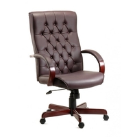 corbin executive office chair in burgundy faux leather