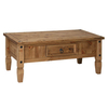 Corina Coffee Table Rectangular In Waxed Pine Wood With 1 Drawer