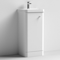 Corinth 40cm Floor Vanity Unit With Basin In Gloss White