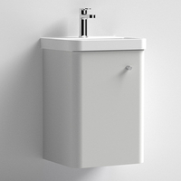 Corinth 40cm Wall Vanity Unit With Basin In Gloss Grey Mist