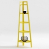 Corner Display Stand In Yellow With 5 Shelf