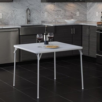 Cosco Square Grain Resin Folding Dining Table In White