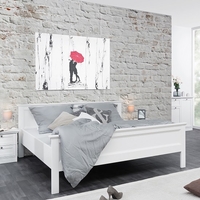 Country Wooden 180x200cm Large Bed In White