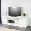 country wooden tv stand in white with 2 doors
