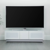 crick lcd tv stand medium in white with glass door