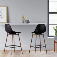 Cromer Black Plastic Counter Bar Stool In A Pair