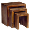 Cube Sheesham Nest of 3 Tables