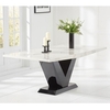 Culler Marble Dining Table In White With V Shape Base