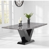 Culler Marble Large Dining Table In Grey With V Shape Base