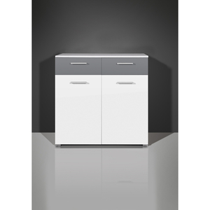 Daria Sideboard In White And Grey With 2 Doors And 2 Drawers