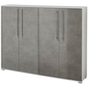 Darwen Wooden Shoe Cabinet In White And Concrete Gloss Fronts