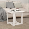 delaney square pine wood coffee table in white