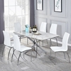 deltino magnesia marble effect dining table 6 opal white chairs