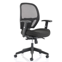 denver leather mesh office chair in black with arms