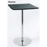 Denver Square Bar Table In Black With Chrome Base