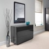 Devito Dressing Table With Mirror In Grey Gloss Grain Effect