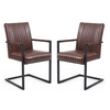 dewall cantilever chair in brown with black frame in a pair