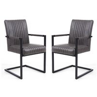 Dewall Cantilever Chair In Grey With Black Frame In A Pair