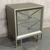 Diamond Wooden Bedside Cabinet In Vintage Champagne
