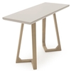 Divine Console Table Rectangular In Grey Gloss With Oak Legs