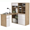 Dundas Computer Desk In Rivera Oak and White High Gloss