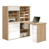 Dundas Computer Desk In Sonoma Oak and White High Gloss