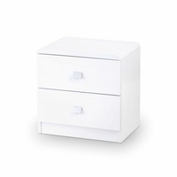 Durham Modern Wooden Bedside Cabinet In Matt White