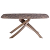 dutton glass dining table rectangular in brown marble effect