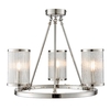 easton 3 lights glass semi flush ceiling light in bright nickel