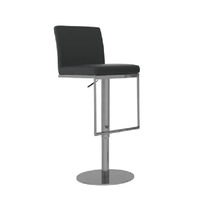 eccles leather bar stool with chrome base in black