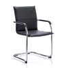 echo leather cantilever office visitor chair in black with arms