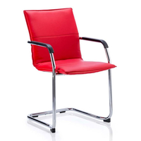 echo leather cantilever office visitor chair in red with arms