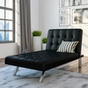 Emily Faux Leather Chaise Single Sofa Bed In Black