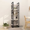 emlen medium solid pinewood 5 tier bookcase in white