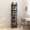 emlen small solid pinewood 5 tier bookcase in grey