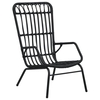emma poly rattan garden seating chair in black